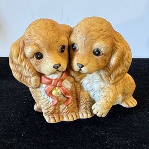 Vintage Masterpiece Porcelain figurine by Homco, adorable Cocker Spaniel puppies